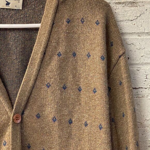 Vintage Robert Bruce Wool Blend Button Cardigan Sweater Grandpa Mr. Rogers XL - Picture 2 of 9